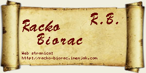 Racko Biorac vizit kartica
